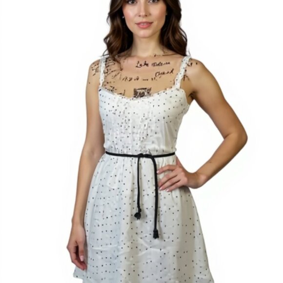 (E-147) Zara trafaluc collections‎ short sleeves womens dress size S ivory color - Picture 1 of 9